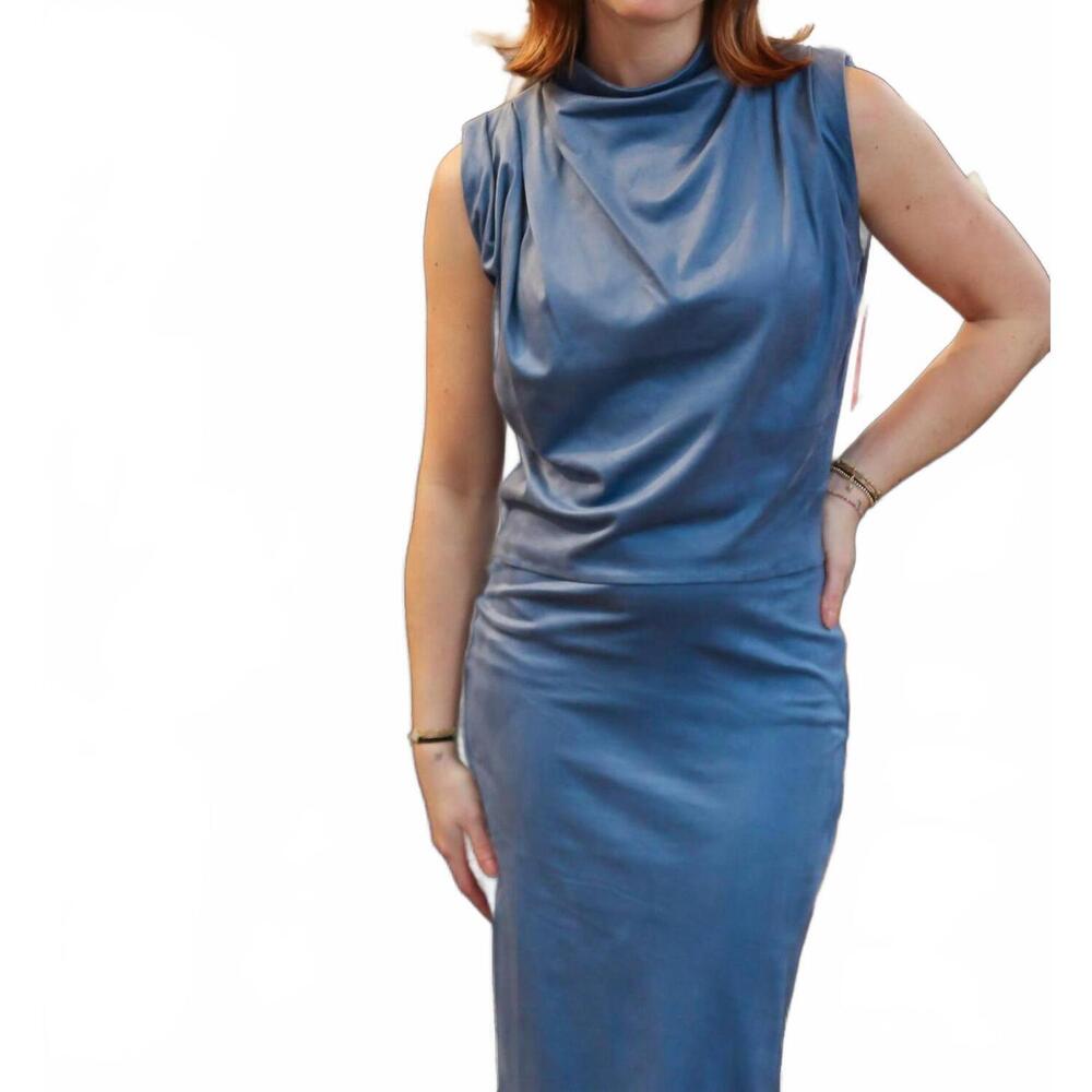 NEW LINE AND DOT alix sleeveless top in steel blue